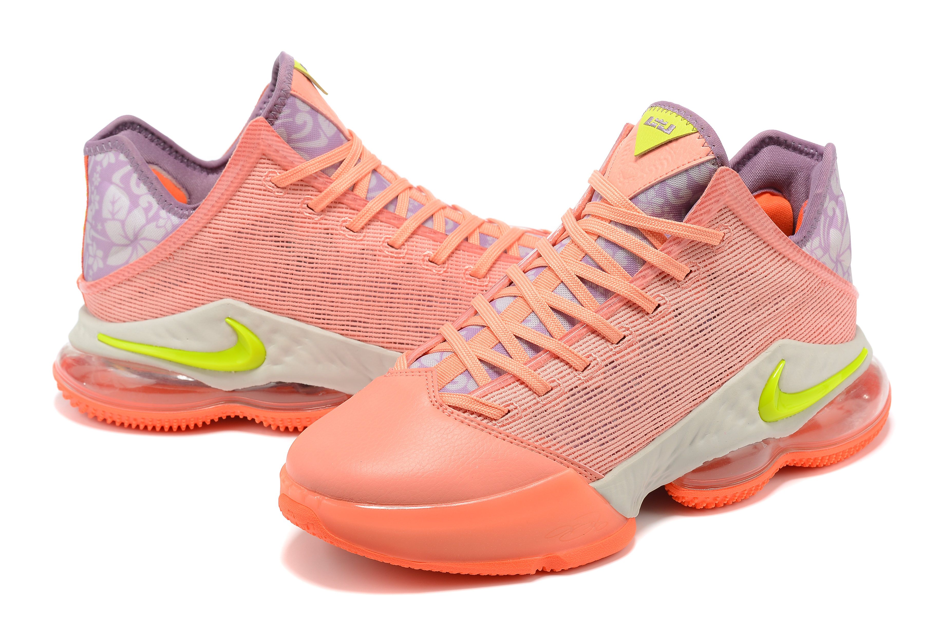 2022 Nike LeBron James 19 Low Orange Yellow Purple Shoes - Click Image to Close